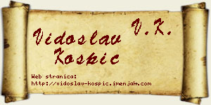Vidoslav Košpić vizit kartica